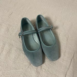 Zara Dusty Blue Ballet Flats | Size 6.5